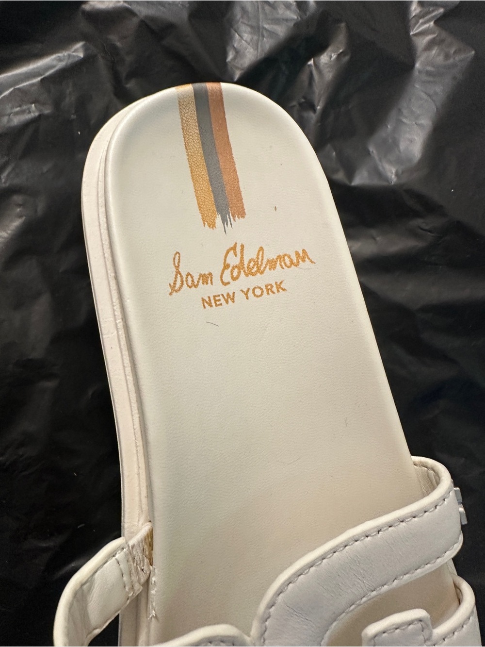 Sam Edelman New York Valeri White Leather Sandal Size 6.5M - Picture 3 of 8